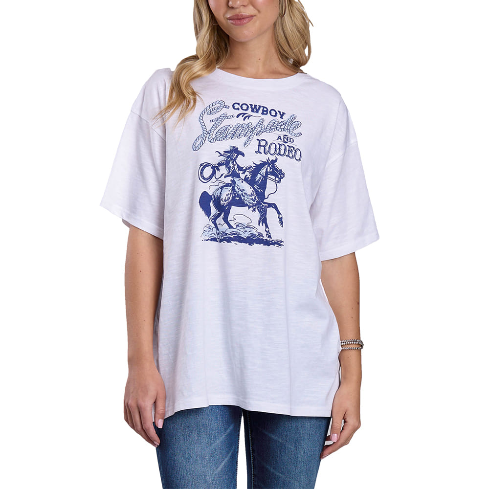 Roper Apparel Roper Women's White Slub Jersey Knit Boyfriend Fit Graphic Tee