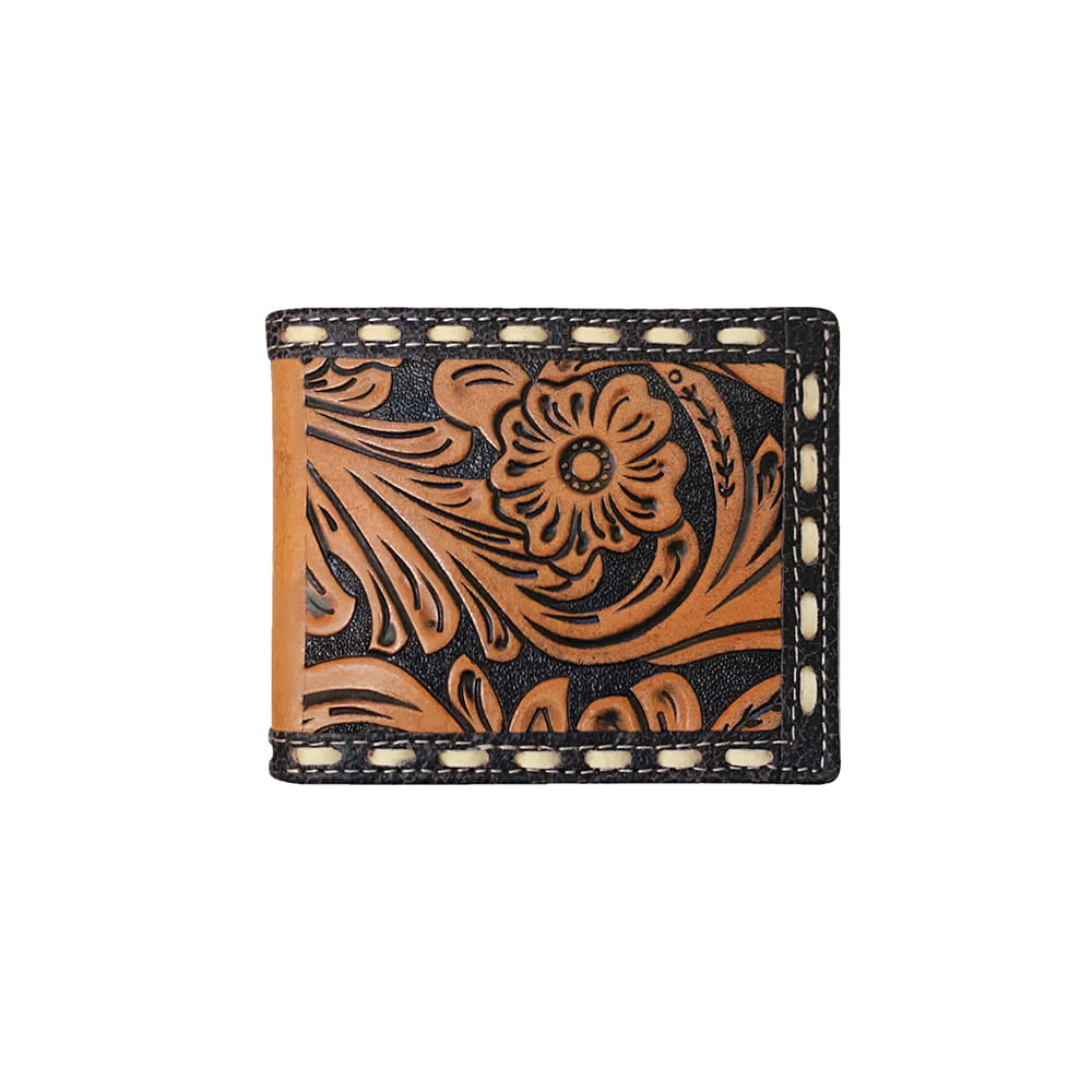 Roper Other Os Roper Cognac Tooled Leather Men's Passcase Wallet