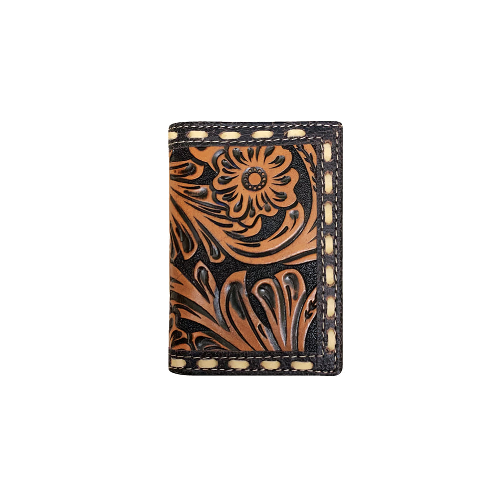 Roper Other Os Roper Cognac Tooled Leather Men's Trifold Wallet