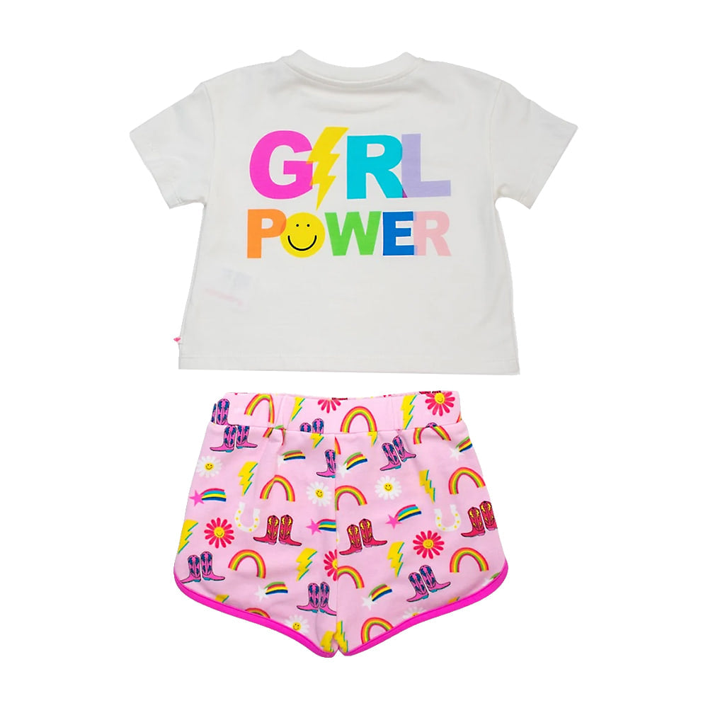RuffleButts Apparel RuffleButts Cowgirl Cutie Girl's Graphic Tee and Short Set