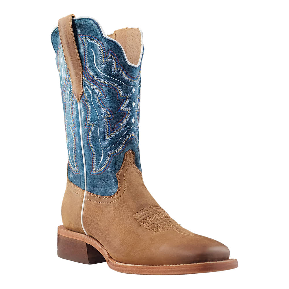 RW Ranch Footwear WR Ranch Blue Top Brown Sundial Square Toe Women's Boots