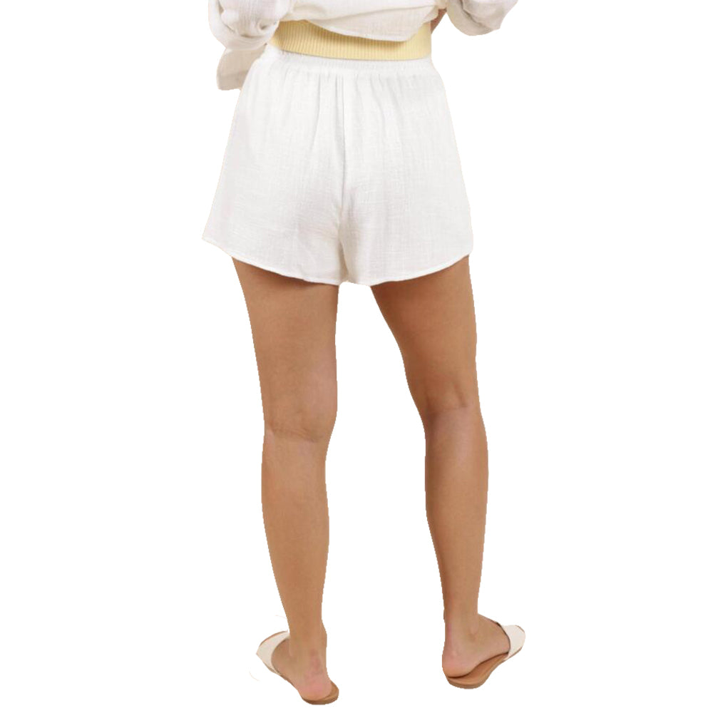 Sadie and Sage Apparel Sadie and Sage Women's So Cal Elastic Waist Shorts in White