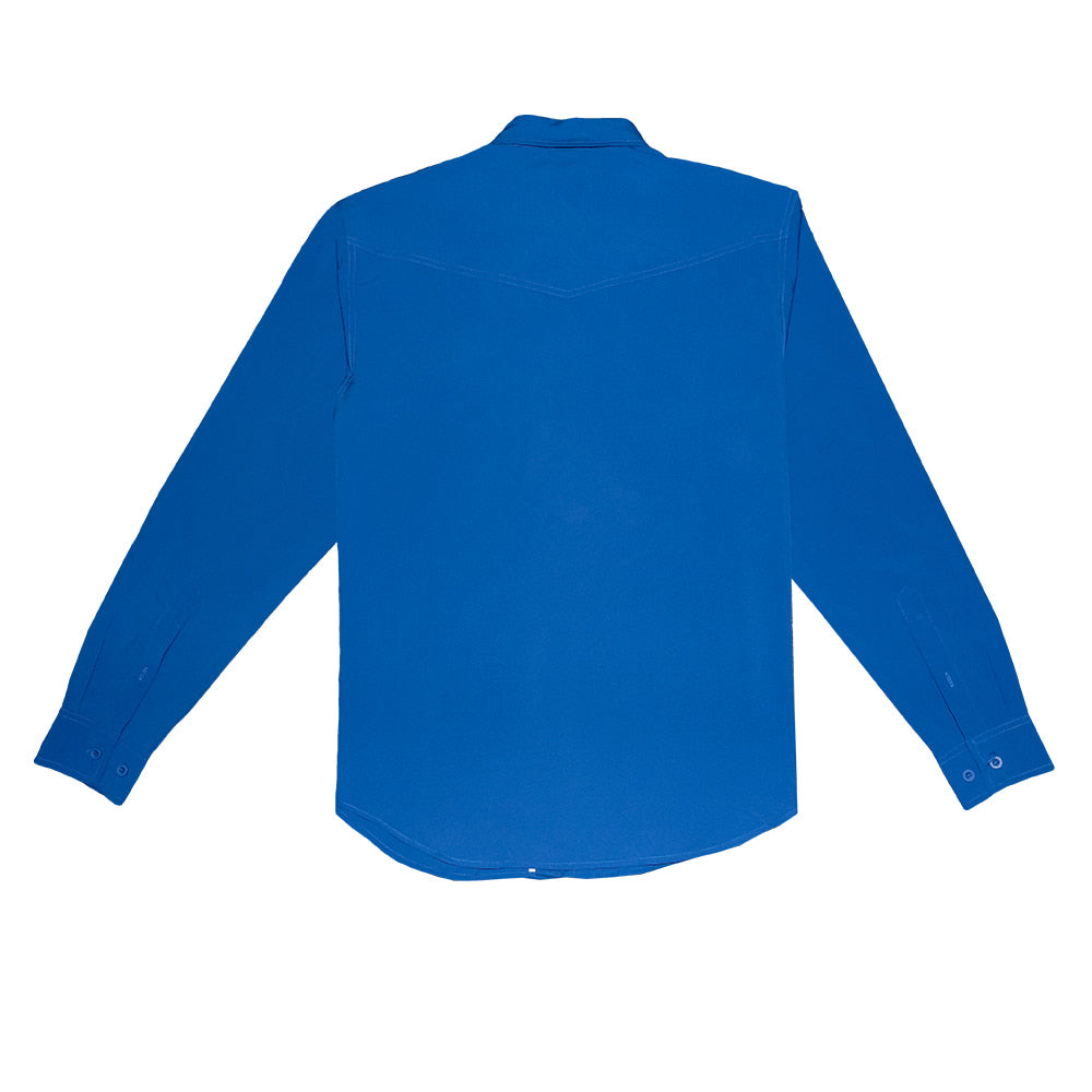 Saltee Outdoors Apparel Saltee Outdoors Eleuthra STT Blue Long Sleeve Button Front Men's Performance Shirt