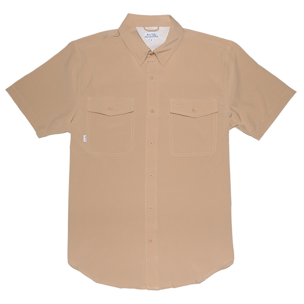 Saltee Outdoors Apparel Saltee Outdoors Laredo Short Sleeve Button-Down Men's Performance Shirt In Arrowhead Brown