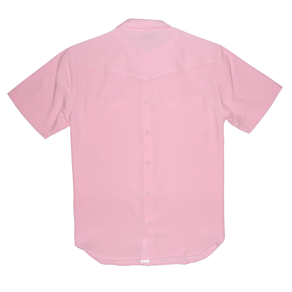 Saltee Outdoors Apparel Saltee Outdoors Wichita Performance Western Yolk Short Sleeve Men's Shirt in Sunset Pink