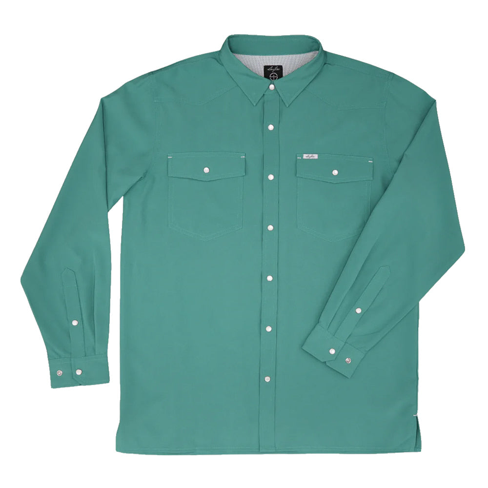 San Jac Outdoors Apparel Mens Long Sleeve Performance Pearl Snap