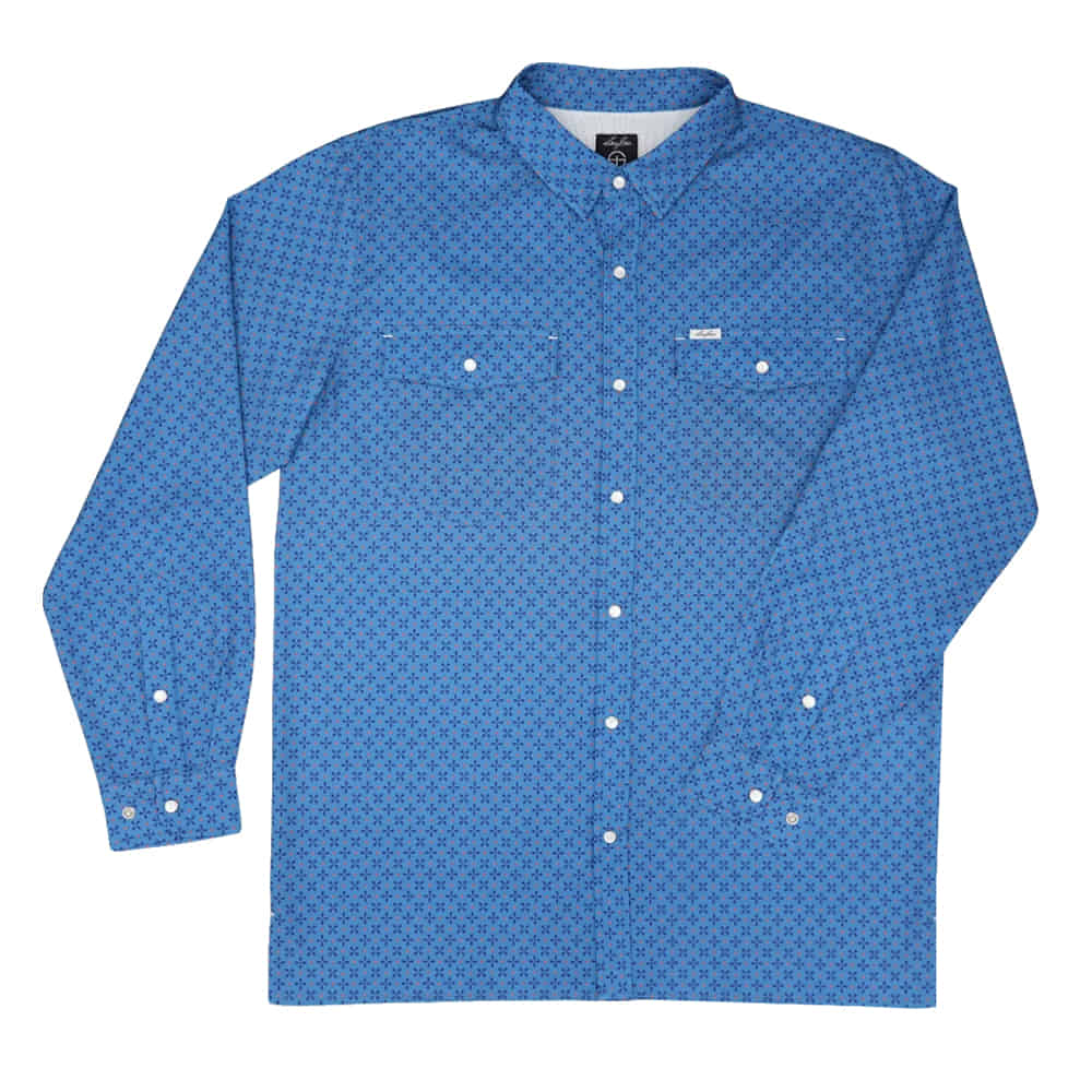 San Jac Outdoors Apparel Mens Long Sleeve Performance Pearl Snap