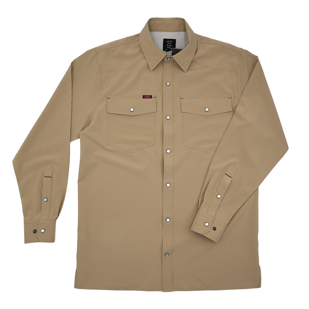 San Jac Outdoors Apparel SanJac Outdoors Men's Long Sleeve Performance Shirt in Cowboy Khaki