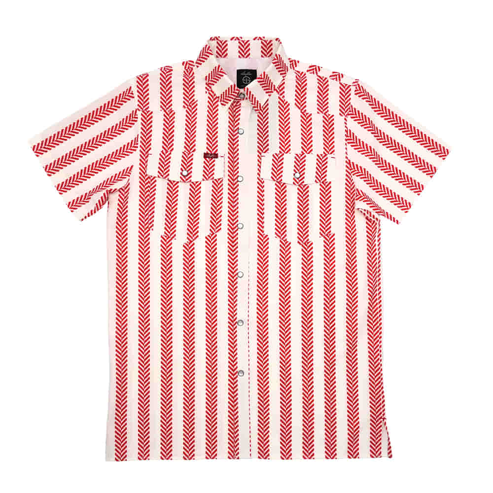 SanJac Outdoors Apparel SanJac Outdoors Men's Short Sleeve Snap Red Stripe Shirt