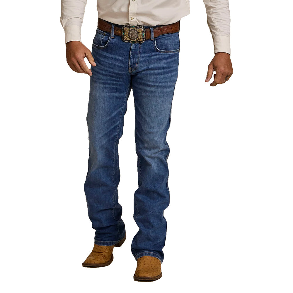 Schaefer Outfitter Apparel MENS RANCH FLEX BOOTCUT DUNGAREES IN MEDIUM WASH