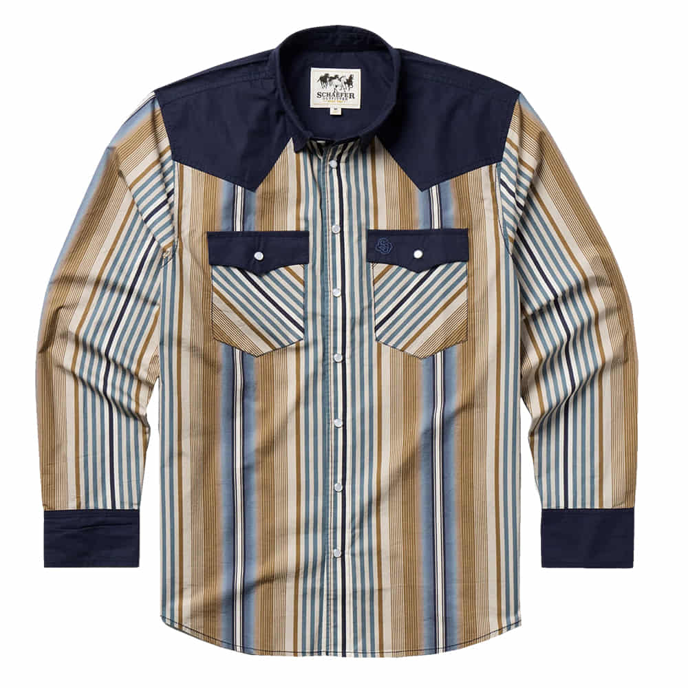 Schaefer Outfitter Apparel Schaefer Outfitter Men's Grandstand Cotton Snap Shirt in Waco