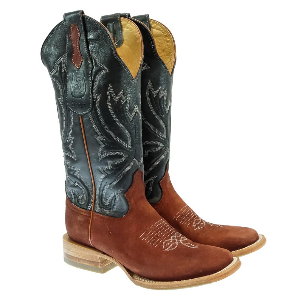 Serna Boots Footwear Serna Cognac Pig Navy Top Women's Boot