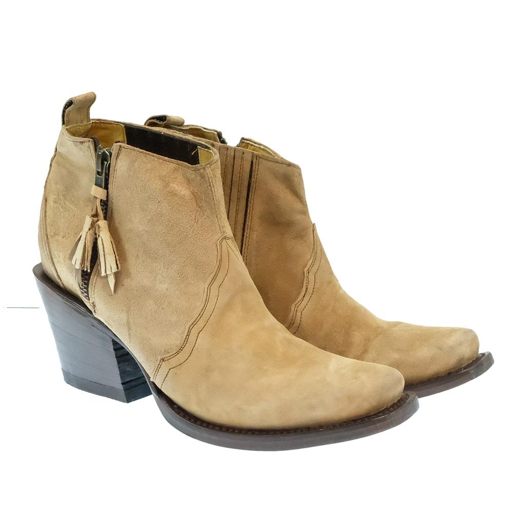 Serna Boots Footwear Serna Tan Rough Out Women's Bootie