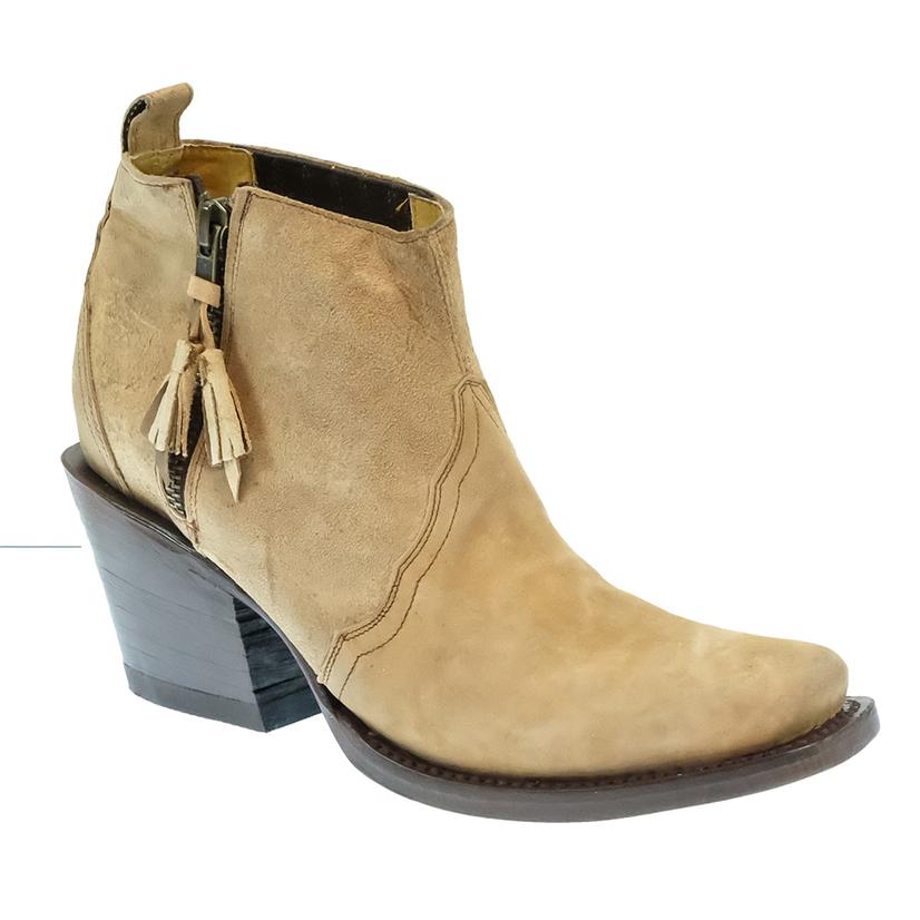 Serna Boots Footwear Serna Tan Rough Out Women's Bootie
