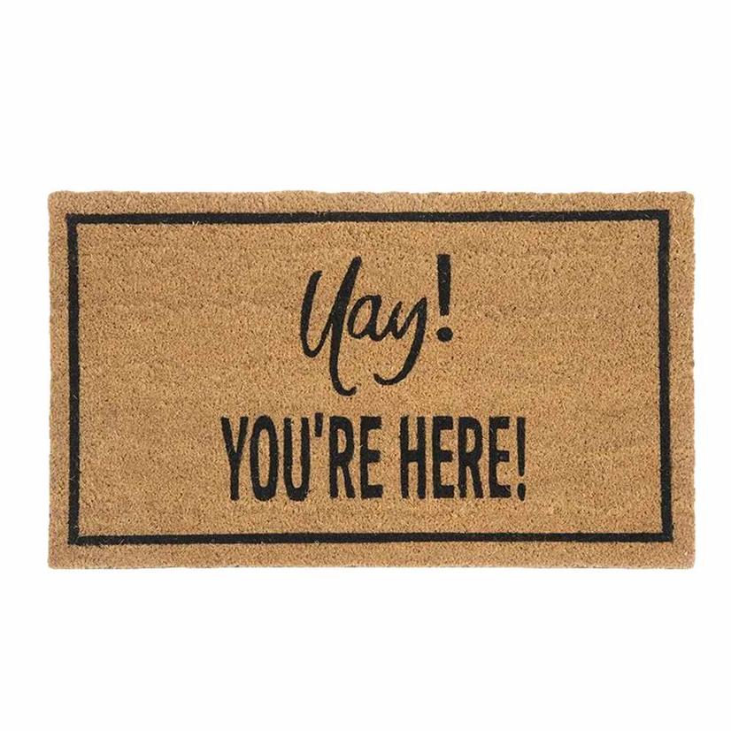 Shiraleah home decor OSFA / NATURAL Shiralea Yay You're Here Doormat