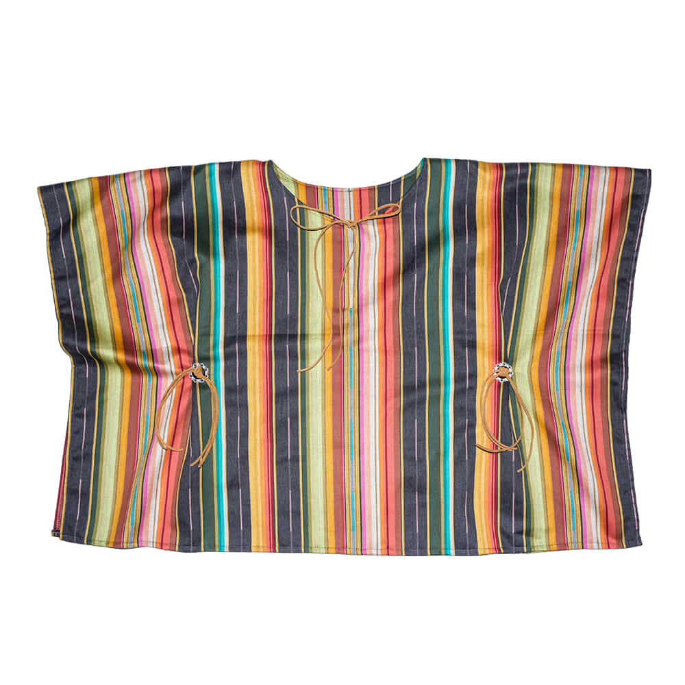 Silverado Apparel Apparel Silverado Apparel Ladies Flowy De Colores Poncho Top With Concho Detail