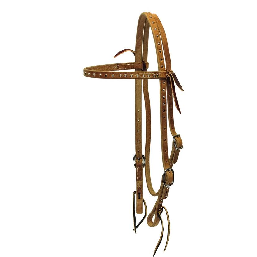 South Texas Tack 5/8 / NATURAL STT Hermann Oak Dotted Browband Headstall
