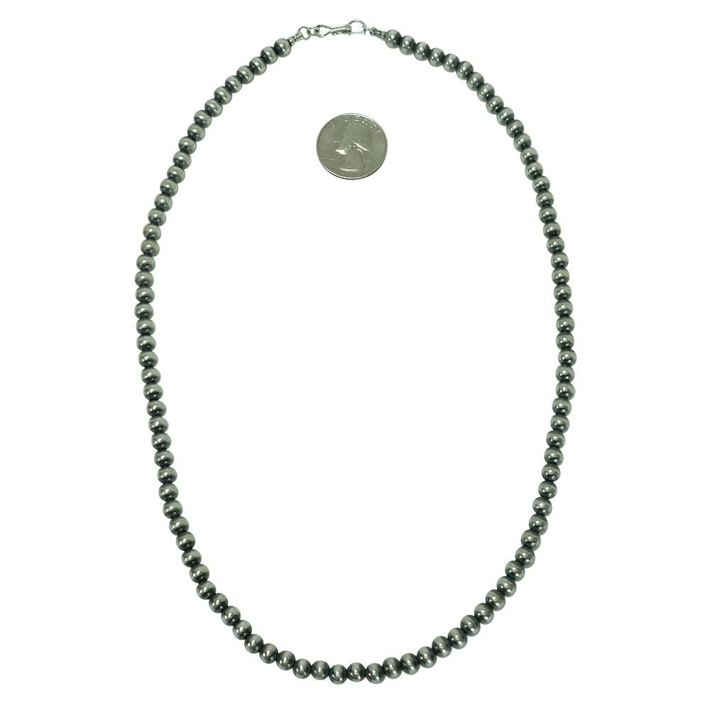 South Texas Tack Apparel 22 Inch / Silver Navajo Pearl Necklace 6mm x 22inches