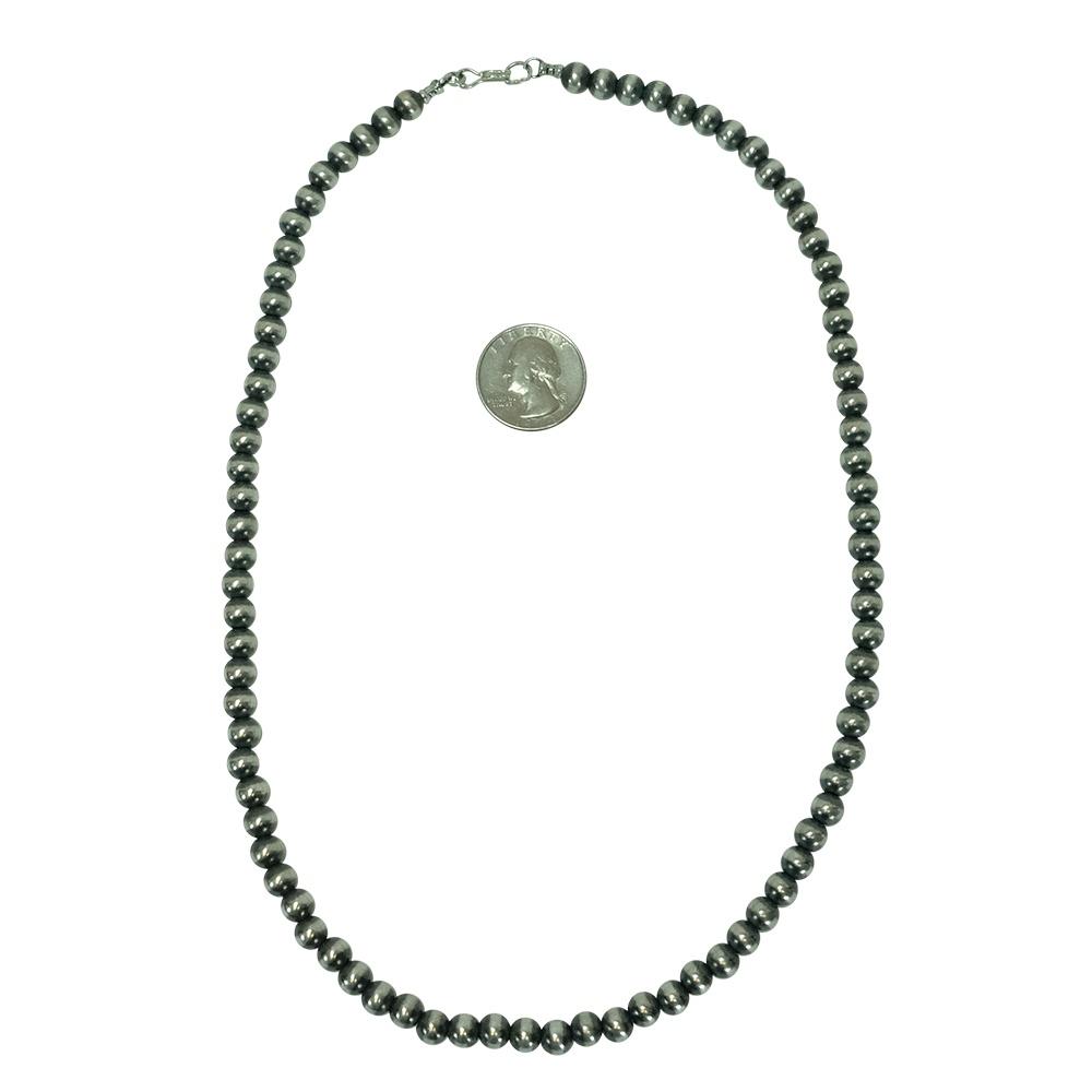South Texas Tack Apparel 22 Inch / Silver Navajo Pearl Necklace 7mm x 22inches