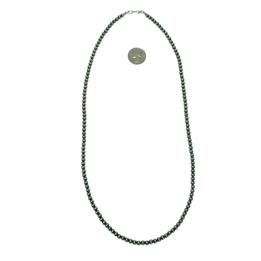 South Texas Tack Apparel 28 Inch / Silver Navajo Pearl Necklace 5mm x 28inches
