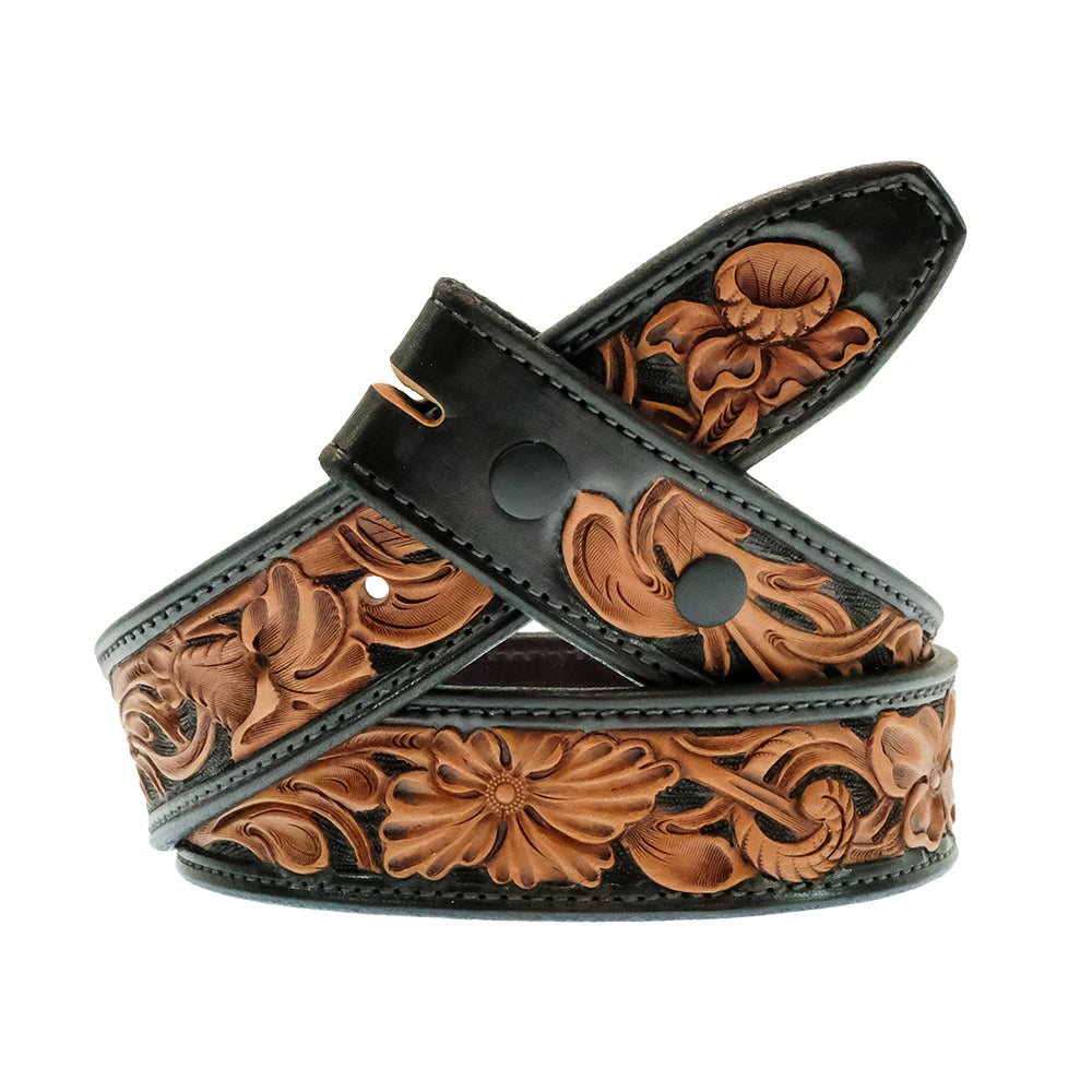 South Texas Tack Apparel Apparel FLORAL TOOLED WITH BLACK BELT