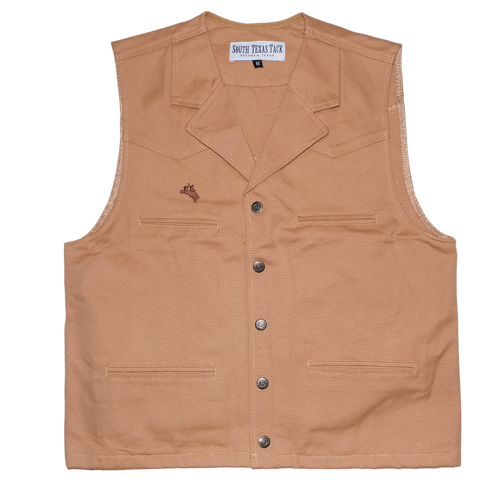 South Texas Tack Apparel Apparel South Texas Tack Apparel Men's Concealed Carry Tan Canvas Vest