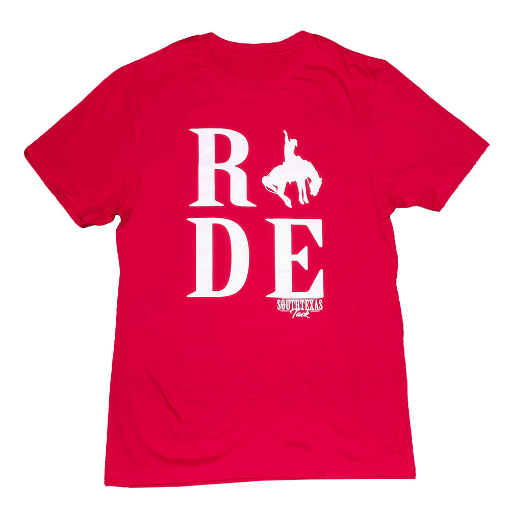 South Texas Tack Apparel Apparel South Texas Tack Apparel Ride Short Sleeve Women's Tee in Cherry Red