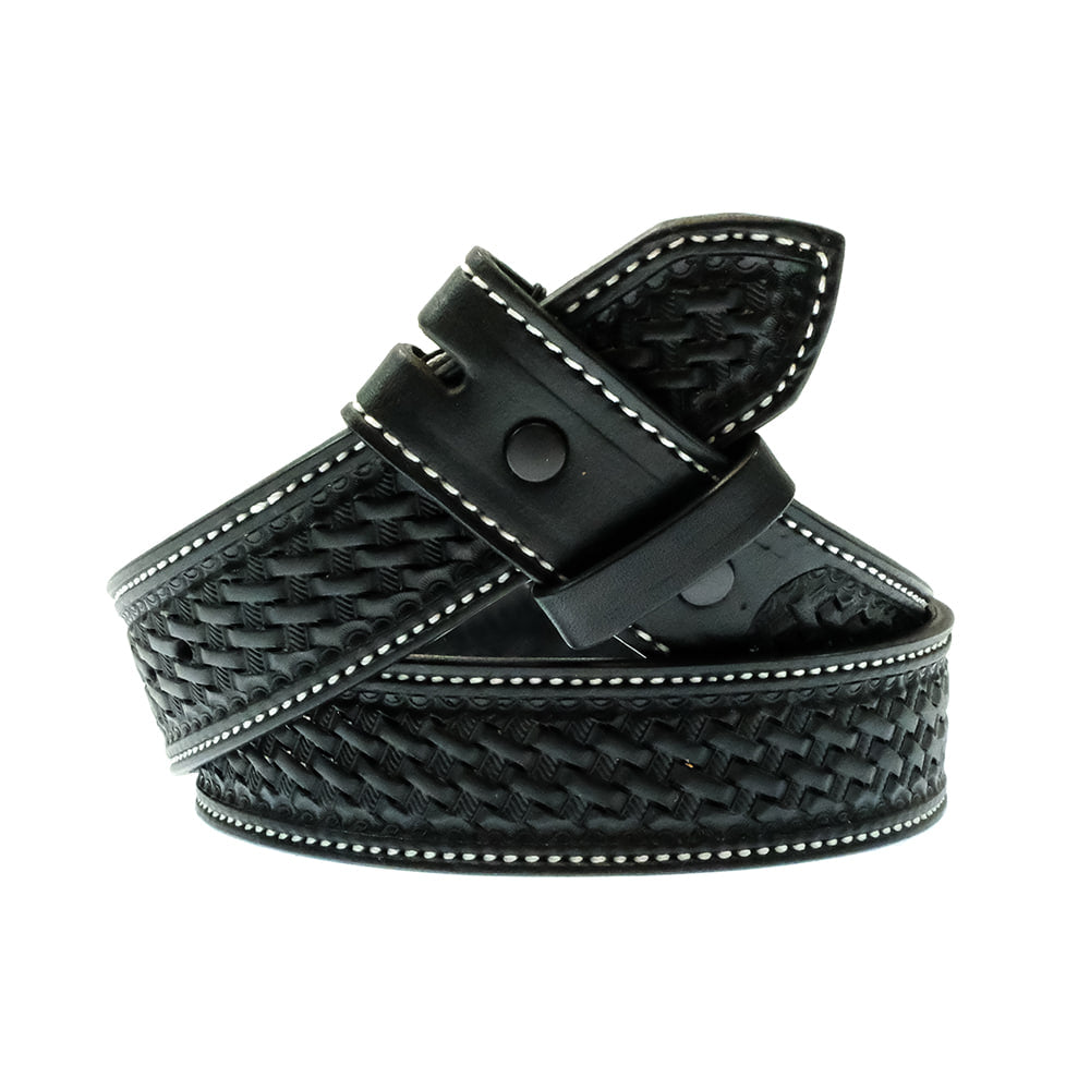 South Texas Tack Apparel Apparel South Texas Tack Black Basket Weave Stamp Belt