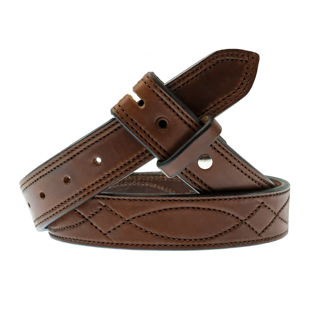 South Texas Tack Apparel Apparel South Texas Tack Brown Slick Straight and Brown Gunslinger Stitch Belt