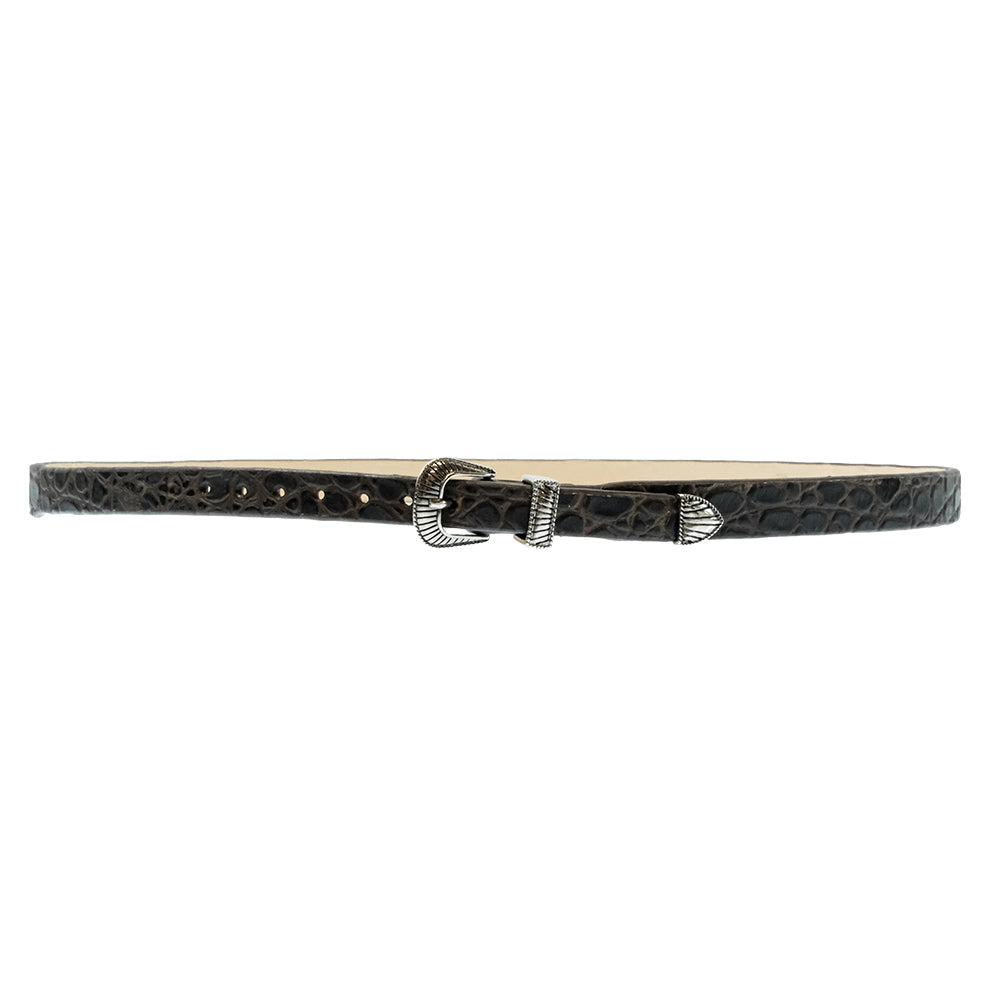 South Texas Tack Apparel Apparel South Texas Tack Cowhide Embossed Caiman Flank Print Tapered Three Piece in Donatelo Dark B