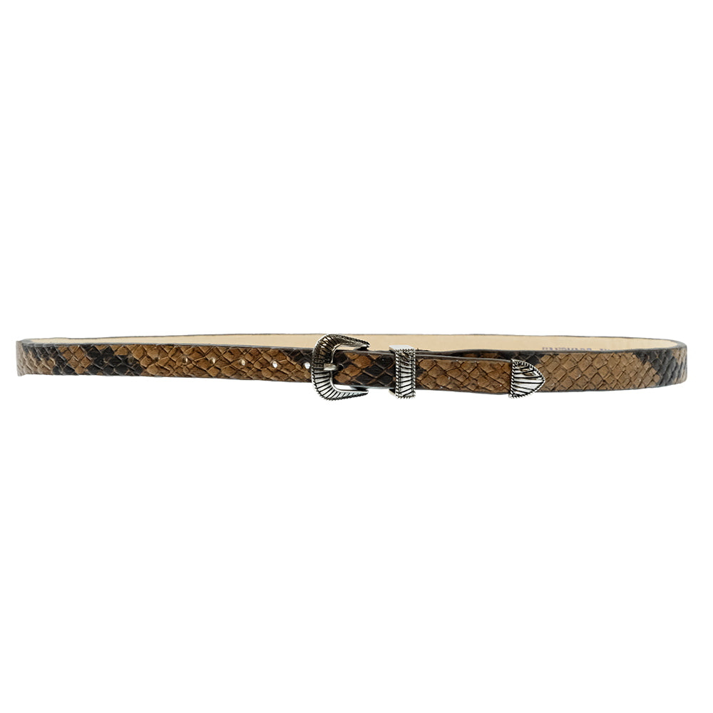 South Texas Tack Apparel Apparel South Texas Tack Cowhide Embossed Water Snake Print Tapered Three Piece in Brown