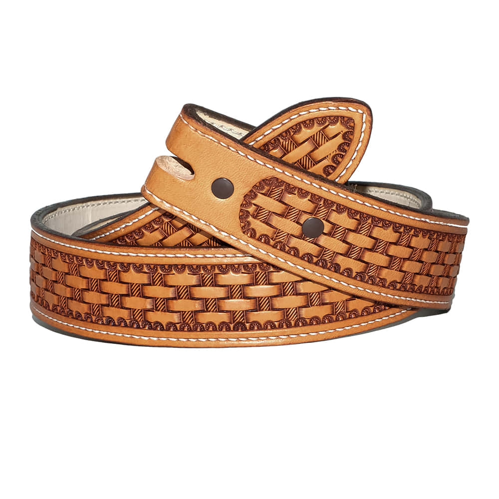 South Texas Tack Apparel Apparel South Texas Tack Custom Handmade Basket Weave Leather Belt Extra-large