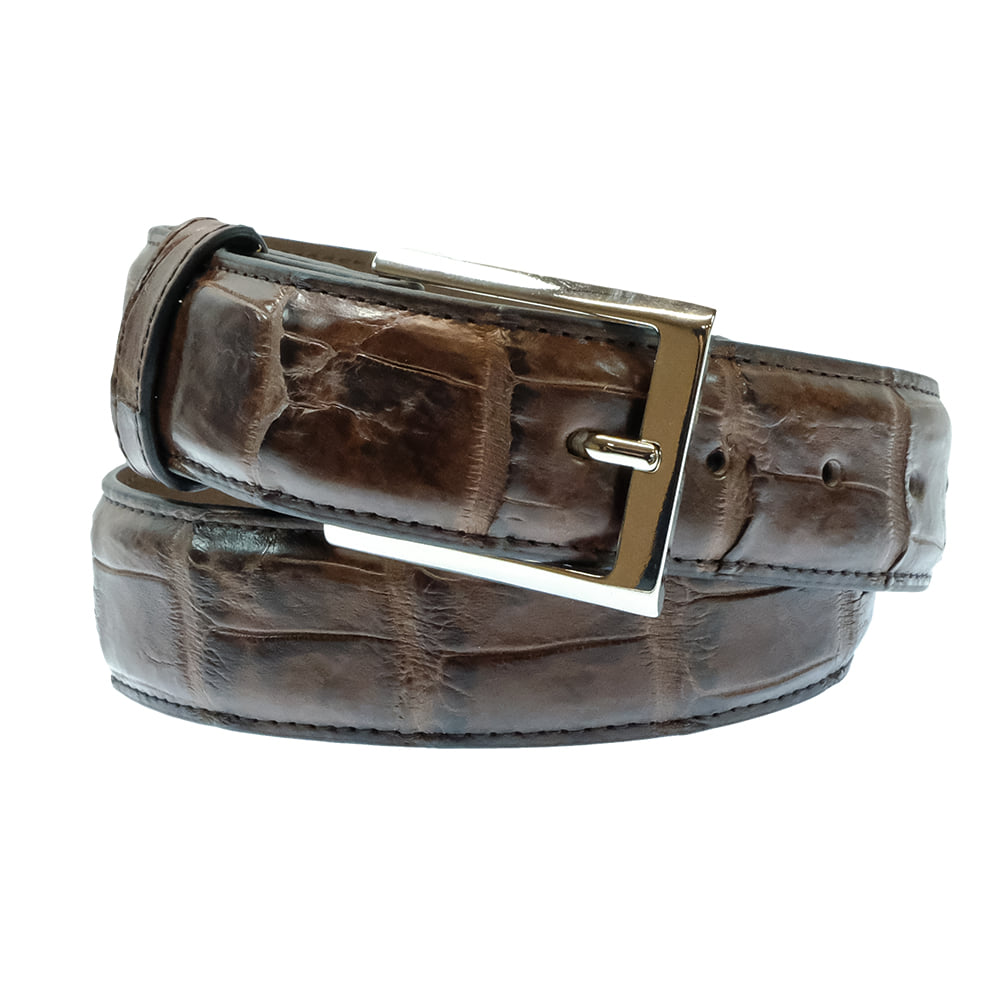 South Texas Tack Apparel Apparel South Texas Tack Gold Alligator Leather With Chocolate Veg Lining Belt