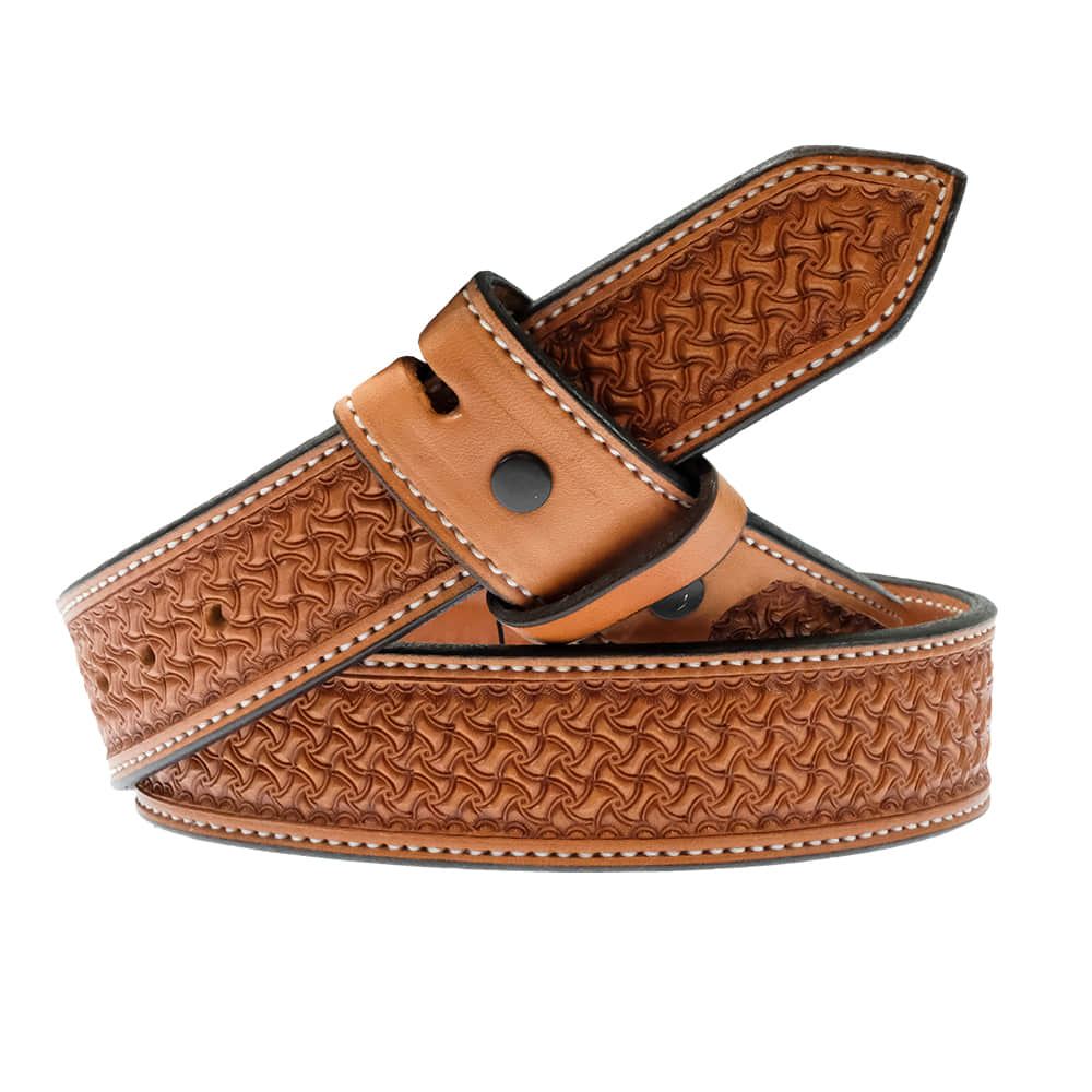 South Texas Tack Apparel Apparel South Texas Tack Natural Spider Stamp Belt