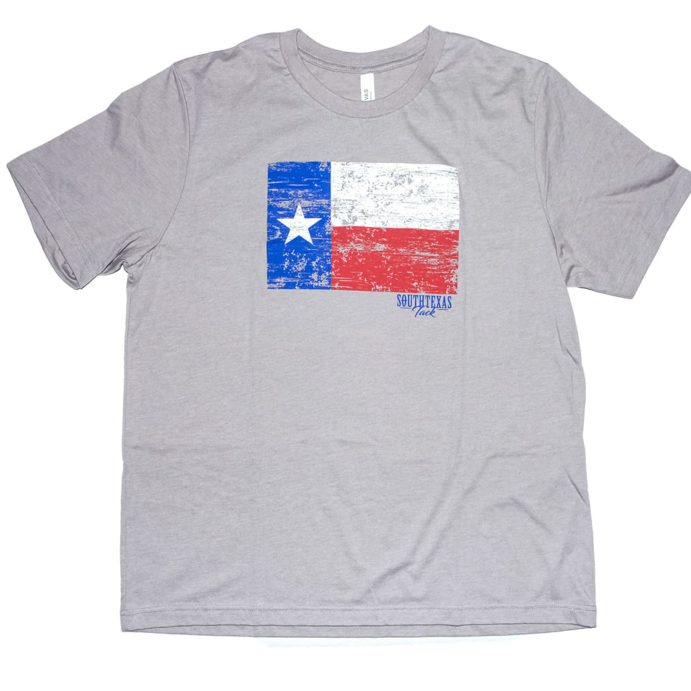 South Texas Tack Apparel Apparel South Texas Tack Stone Texas Flag T Shirt