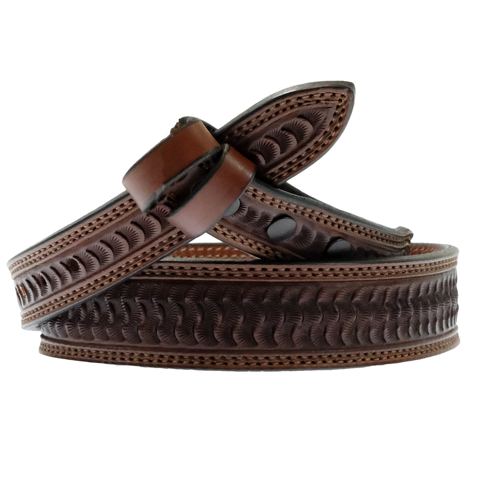 South Texas Tack Apparel Apparel South Texas Tack Tapered Chocolate with Swirl Design Belt