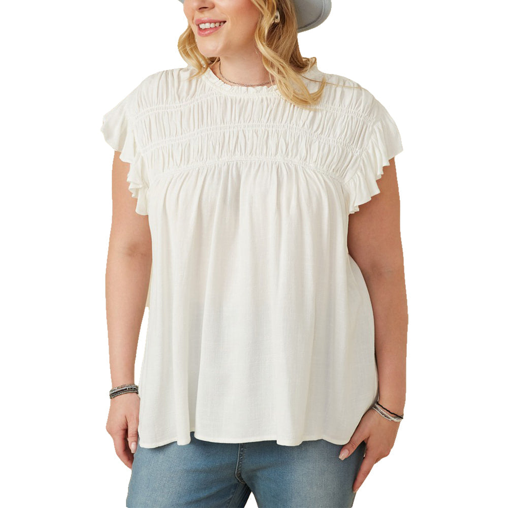 South Texas Tack Apparel Apparel Textured Smocked Ruffle Detail Tank
