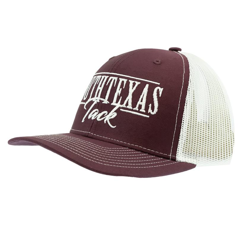 South Texas Tack Apparel Hats Maroon/White / Osfa South Texas Tack Maroon and White Mesh Back Cap