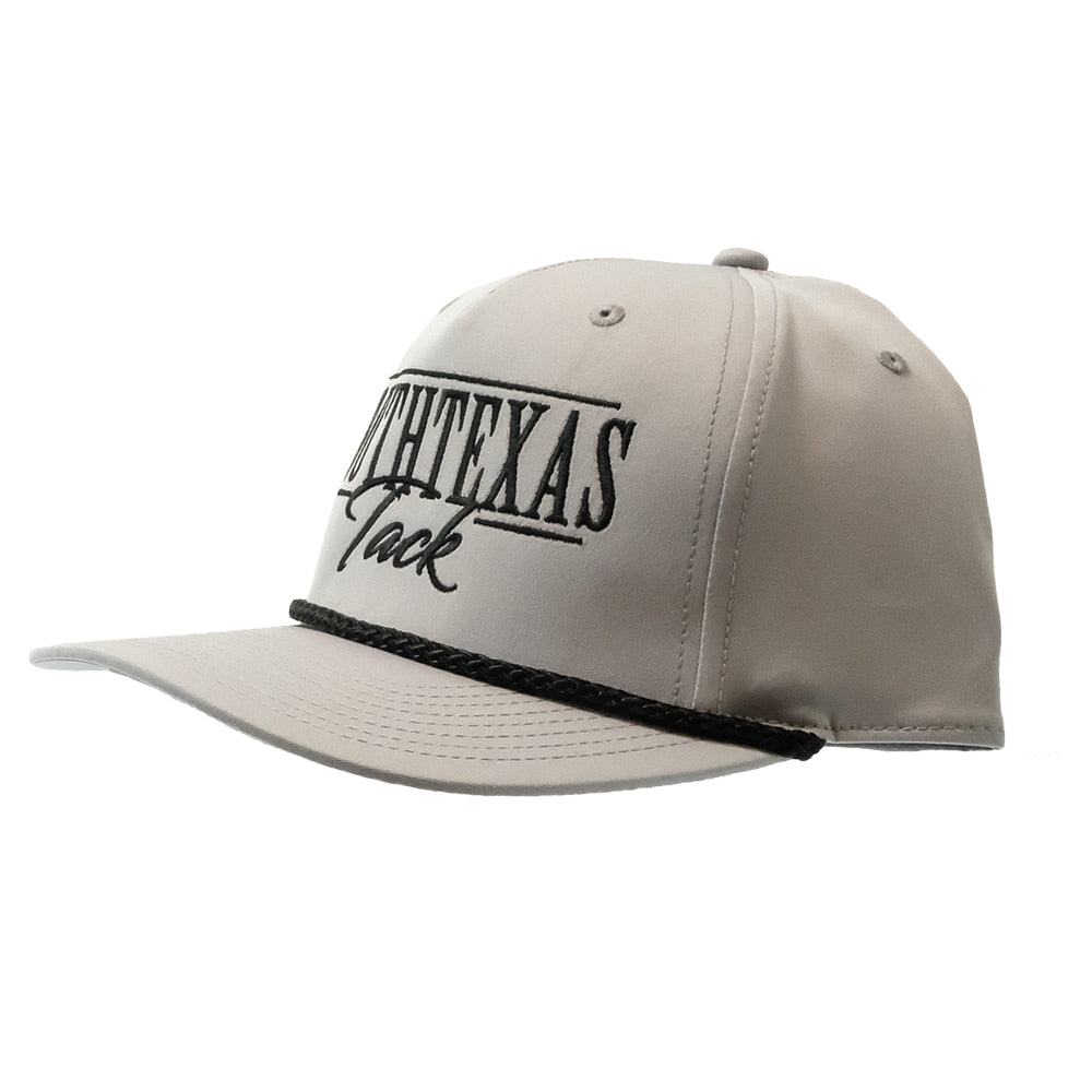 South Texas Tack Apparel Hats South Texas Tack Apparel 258 Cap Light Grey and Black Rope with STT R to R