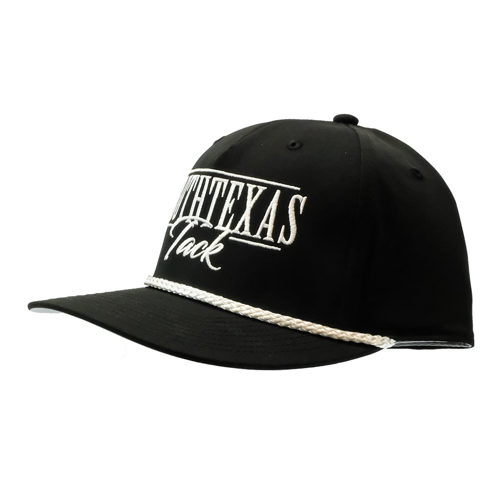 South Texas Tack Apparel Hats South Texas Tack Apparel Black with White Rope Cap
