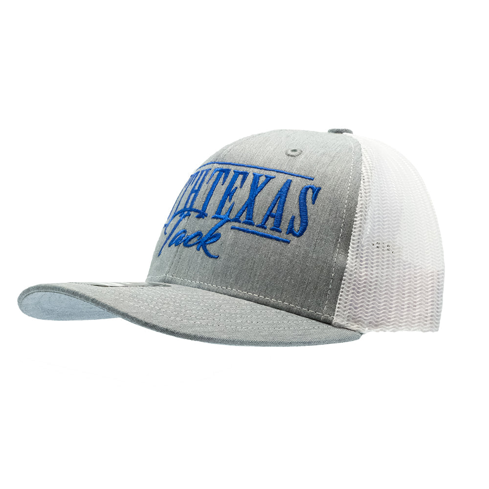 South Texas Tack Apparel Hats Youth South Texas Tack Apparel Grey And White New R To R Logo In Blue Youth Cap