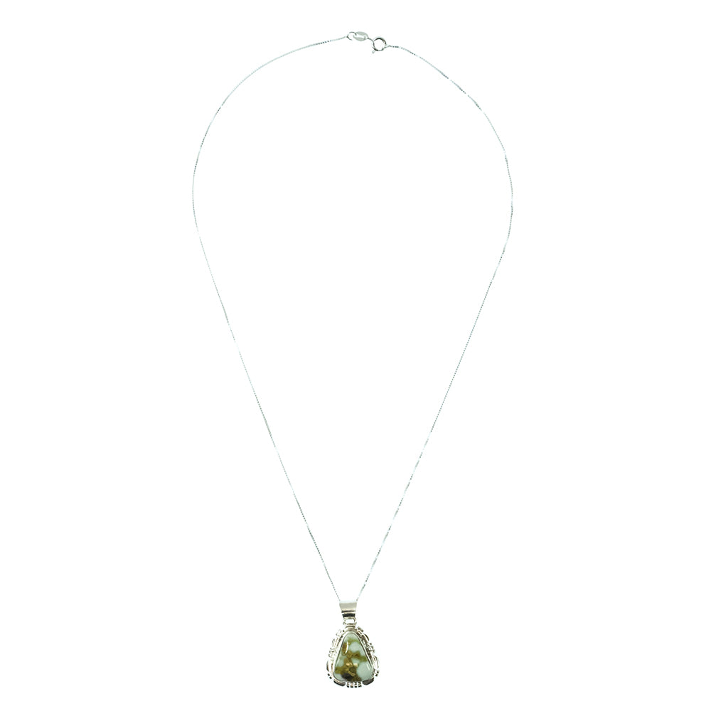 South Texas Tack Apparel Jewelry 10 Inch J.F. Native American Navajo Sterling Silver Palomino Turquoise Pendant Necklace
