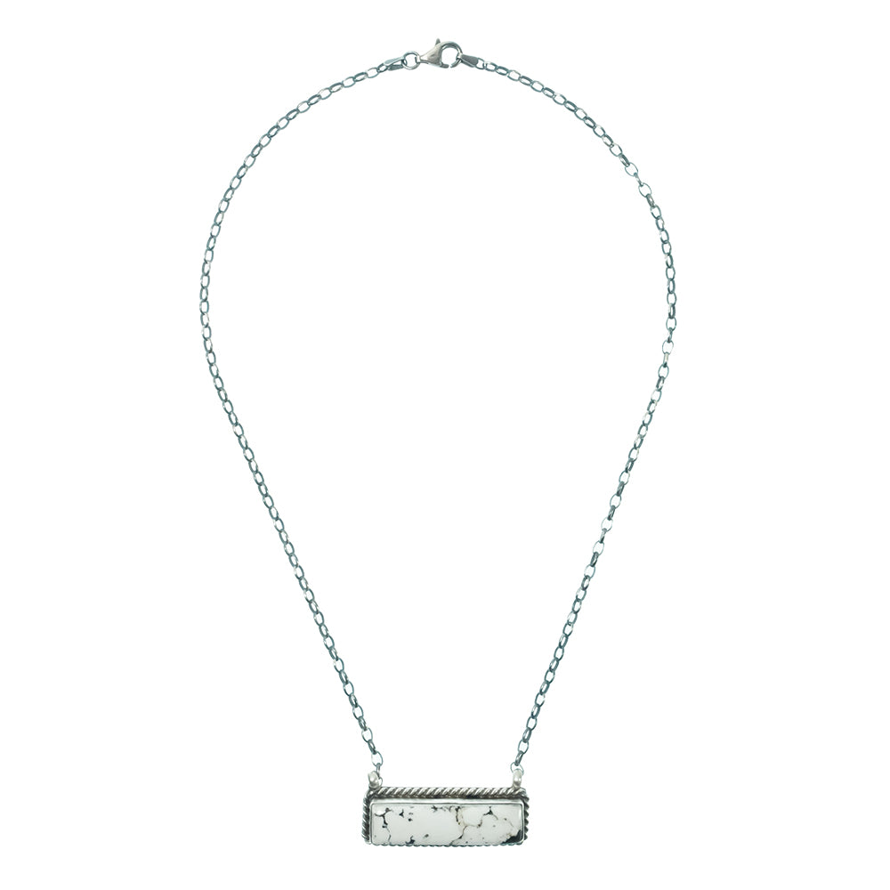 South Texas Tack Apparel Jewelry 16 Inch Alfred Martinez White Buffalo Native American Navajo Sterling Silver Necklace