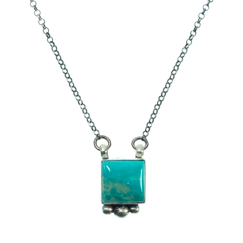 South Texas Tack Apparel Jewelry 16 Inch Johnny Dixon Native American Navajo Sterling Silver Kingman Turquoise Necklace