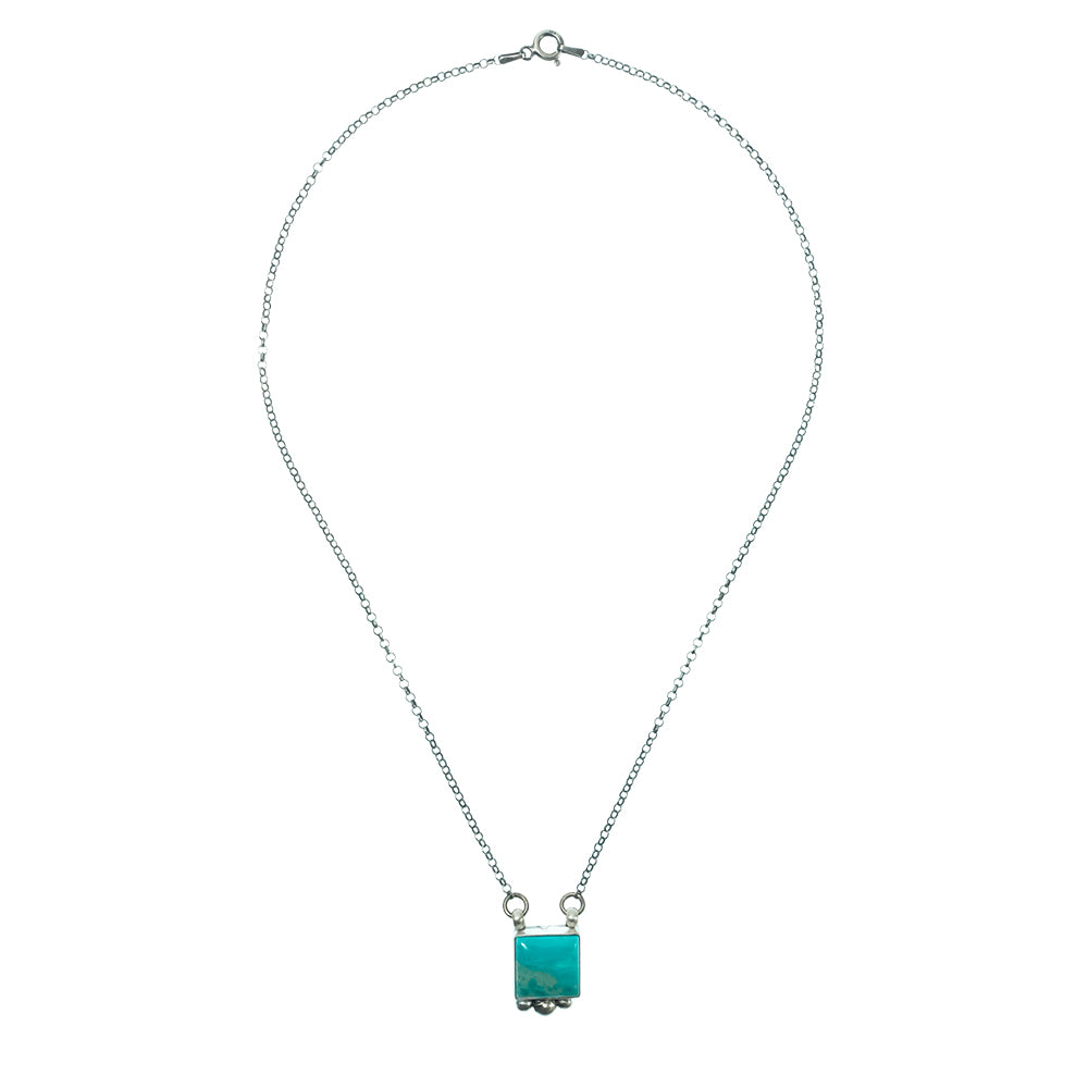 South Texas Tack Apparel Jewelry 16 Inch Johnny Dixon Native American Navajo Sterling Silver Kingman Turquoise Necklace