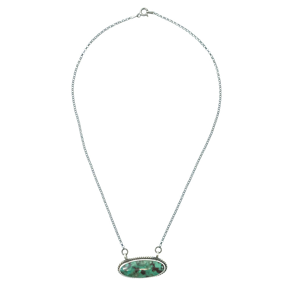 South Texas Tack Apparel Jewelry 16 Inch Judith Dixon Native American Navajo Sterling Silver Campitos Turquoise Necklace