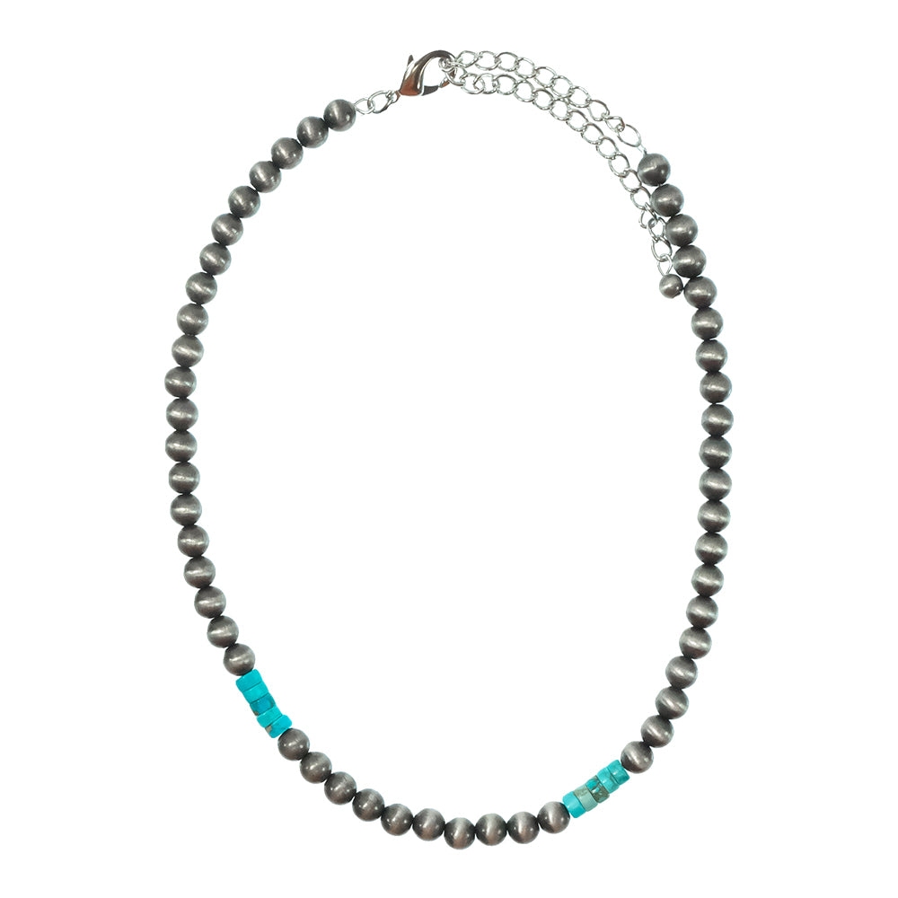 South Texas Tack Apparel Jewelry 16 Inch Turquoise and Faux Navajo Bead Necklace 16"