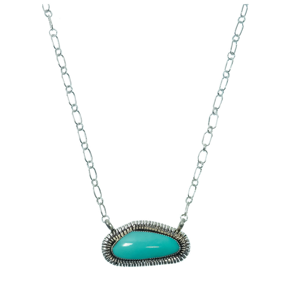 South Texas Tack Apparel Jewelry 18 Inch Charlene Yazzie Native American Navajo Turquoise And Sterling Silver Necklace