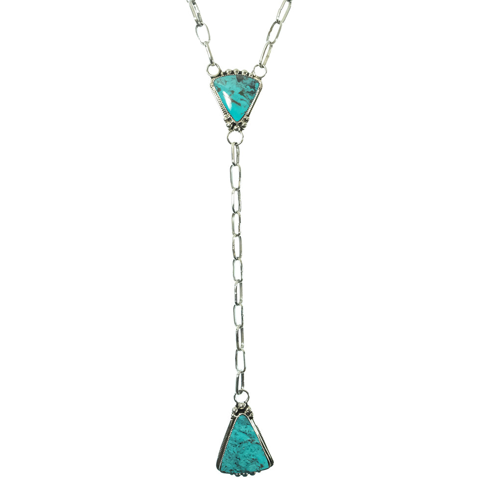 South Texas Tack Apparel Jewelry 18 Inch Charlene Yazzie Turquoise Sterling Silver Native American Navajo Necklace