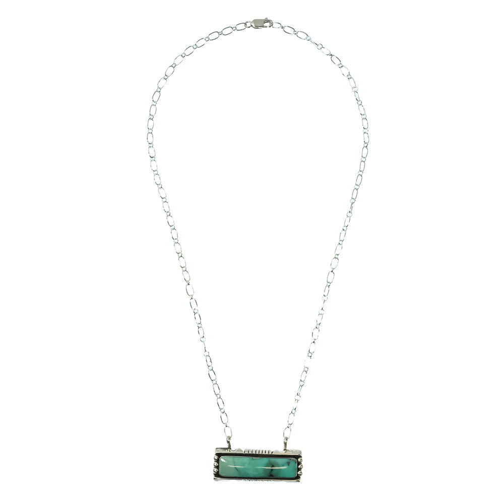 South Texas Tack Apparel Jewelry 18 Inch Phyllis A Smith Native American Navajo Sterling Silver Turquoise Pendant Necklace